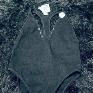 Black racerback bodysuit from forever 21